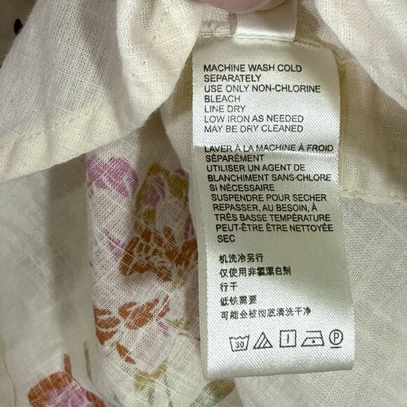 Free People Emily Ivory Floral Print Halter Tie-Back Tank Top Size L Boho Preppy - Picture 14 of 15